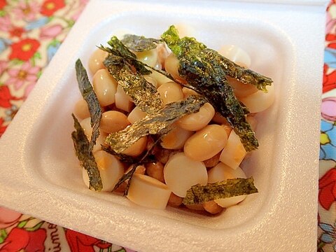 青じそドレで　チーカマと大豆と海苔の納豆♬